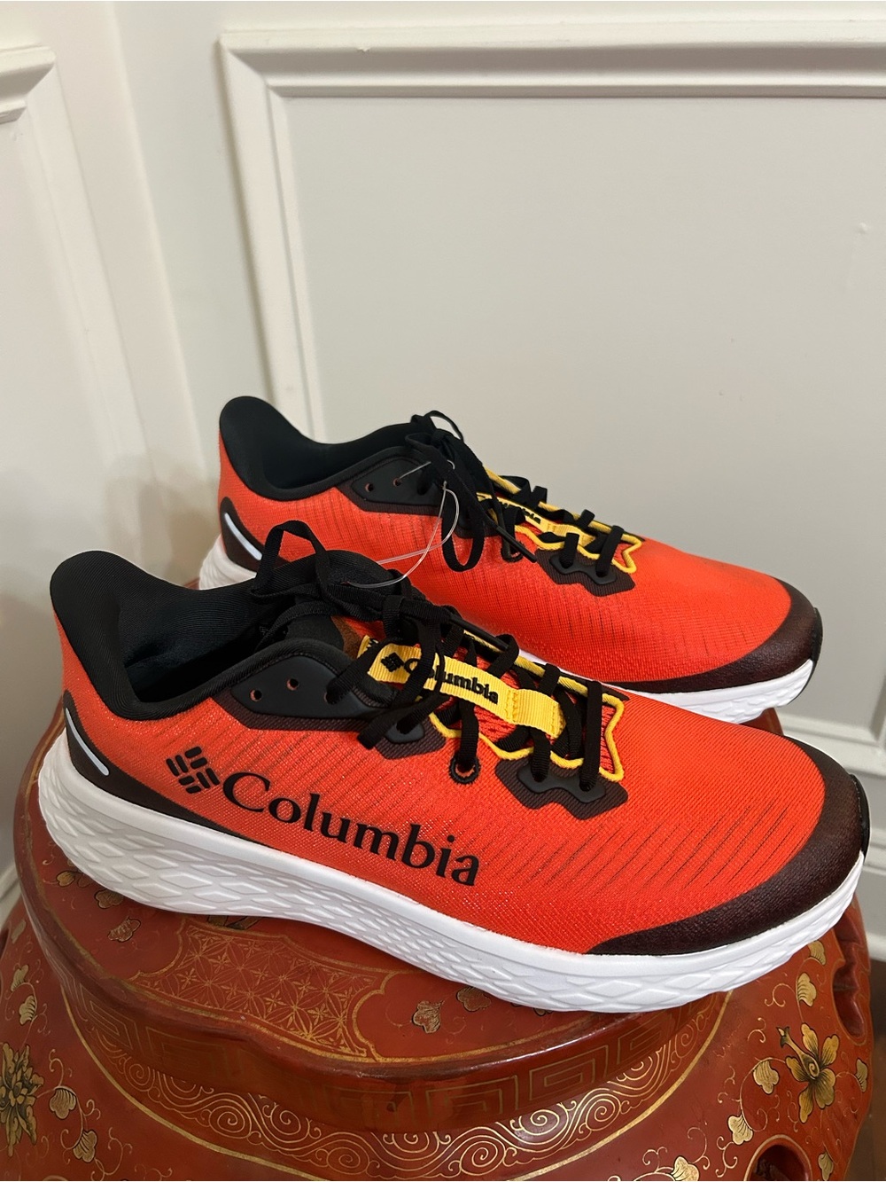 Columbia Orange & Black Men's Running Sneakers with Yellow Accents
